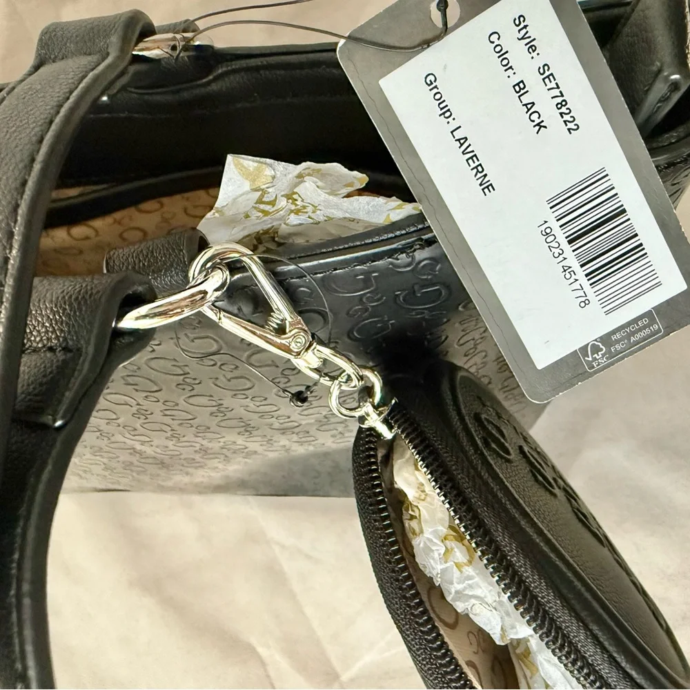 GUESS Black Patterned Tote - Picture 11 of 13